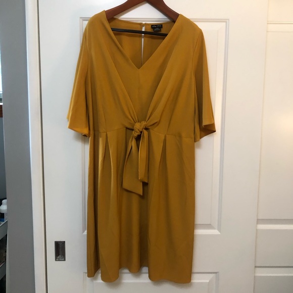 Gold City Chic tie front dress with plunging neckline - Picture 4 of 9